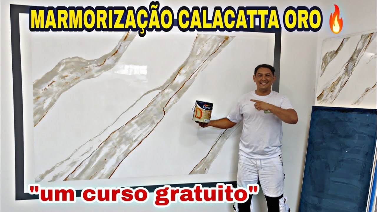 EFEITO MARMORE CALACATTA ORO: PASSO A PASSO #marmorato #marmoreegranito #curso