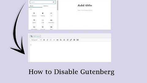How to disable Gutenberg | Install Classic Editor.