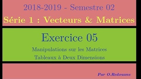 Série 01 - Exercice 05 : Matrices (2018-2019)