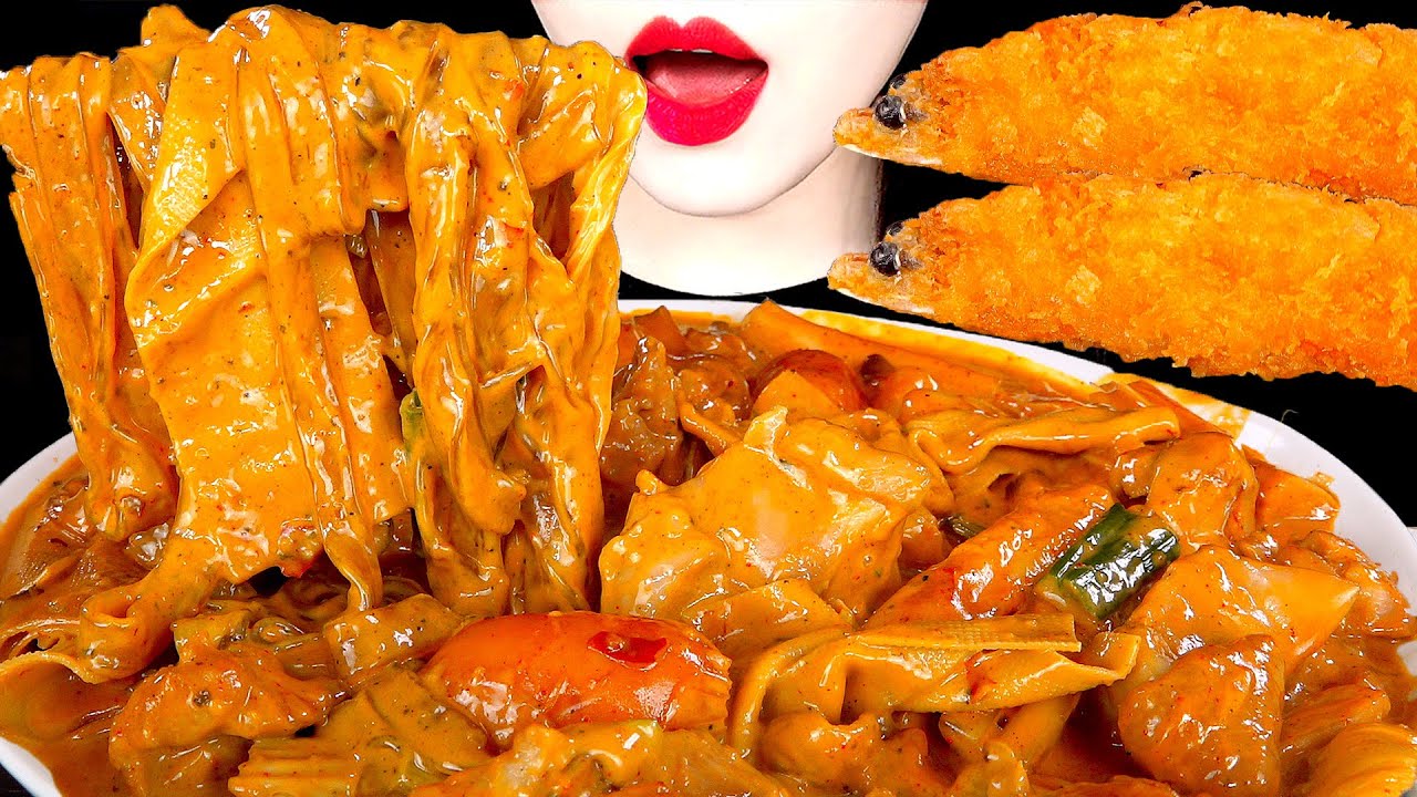 ASMR SPICY MALA ROSE JJIMDAK CHICKEN 두찜 마라로제 찜닭 먹방 MUKBANG EATING SOUNDS 咀嚼音 | ZOEY ASMR