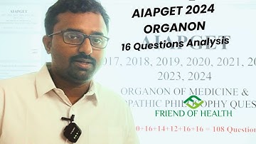 AIAPGET 2024 Organon 16 Questions | Organon Aphorisms Revision Course | Homoeopathy AIAPGET 2024