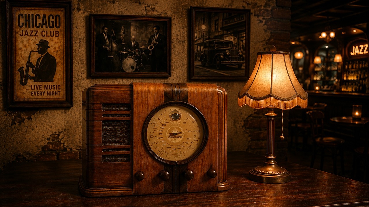 Vintage Evening Radio Jazz – 1930s 1940s Smooth Swing & Vinyl Background Music