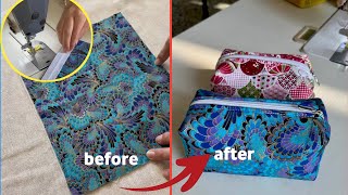 خياطة مقلمة مدرسية بطريقة بسيطة وجد سهلة /Sewing a school pencil case in a simple and easy way