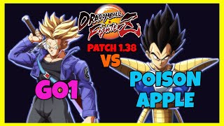 DBFZ - GO1 vs POISONAPPLE gameplays (Labcoat 21, Trunks, Vegito vs Base Vegeta, Cell, Android 21)