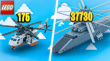 Lego Helicopters in Different Scales - Size Comparison
