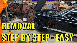 1976 C3 Corvette LS Swap Part 7 - Removing the SBC 350 Engine