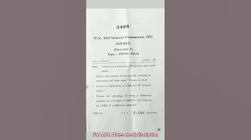 Electronic-1 |M.Sc. Semester-3|Question Paper|Lucknow University| For M.Sc. Notes Check Discription