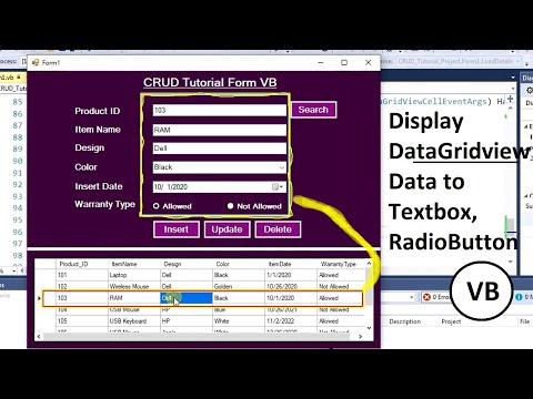 How to Display Data from DataGridView to TextBox, RadioButton in VB Net Using CellClick