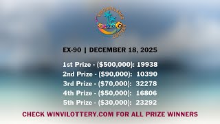 VI Lottery Drawing Results for #EX-90 Golden Christmas Jackpot Ticket - 12/18/25