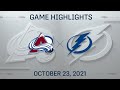 NHL Highlights | Avalanche vs. Lightning - Oct. 23, 2021