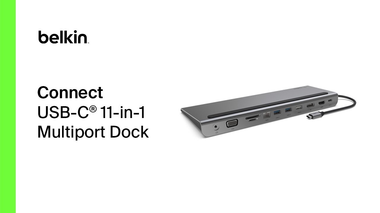  Belkin USB C Hub, 6-in-1 MultiPort Adapter Dock with