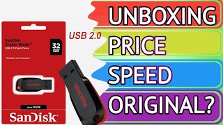 Sandisk Cruzer Blade Pendrive | Sandisk 32GB USB 2.0 | Unboxing And Speed Test| Cheapest Under 399rs