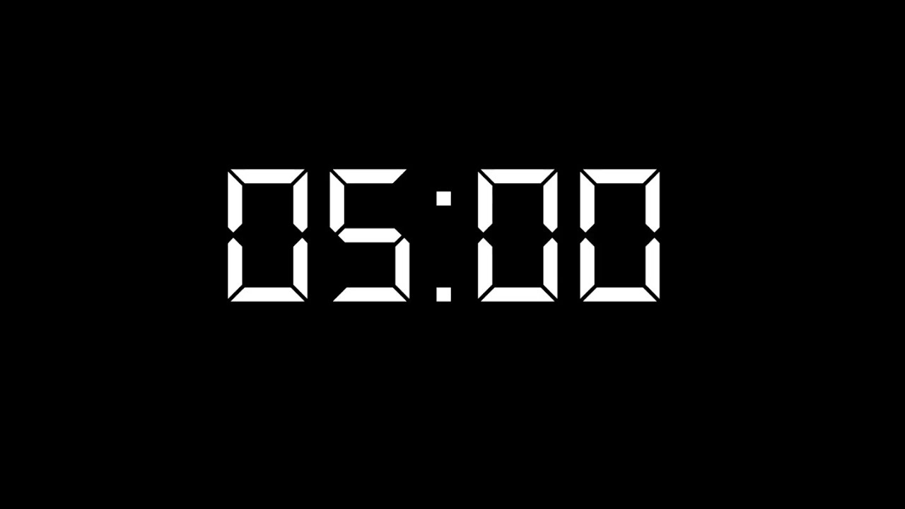 5 Minute Countdown Timer | Black Screen | Study, Focus, Workout - YouTube
