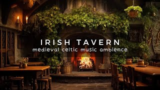 Medieval Irish Tavern While Celtic Travelling Band Plays Ambience  Crackling Fireplace & Chatter