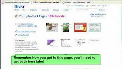 How To Create A Flickr Slideshow In Your Blog: Beth
