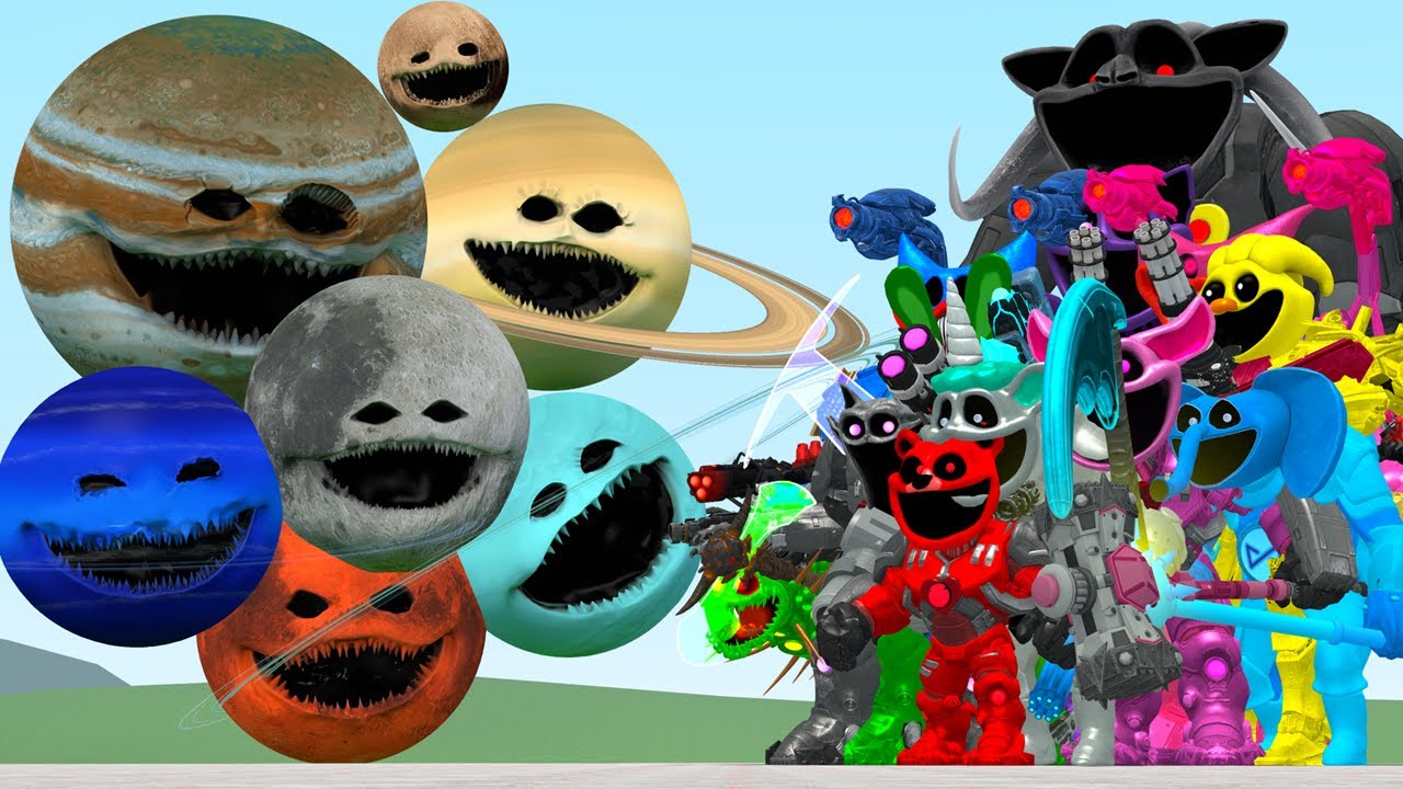All Mecha Titan Smiling Critters Poppy Playtime Vs Planets Solar System Woke Up In Garry's Mod
