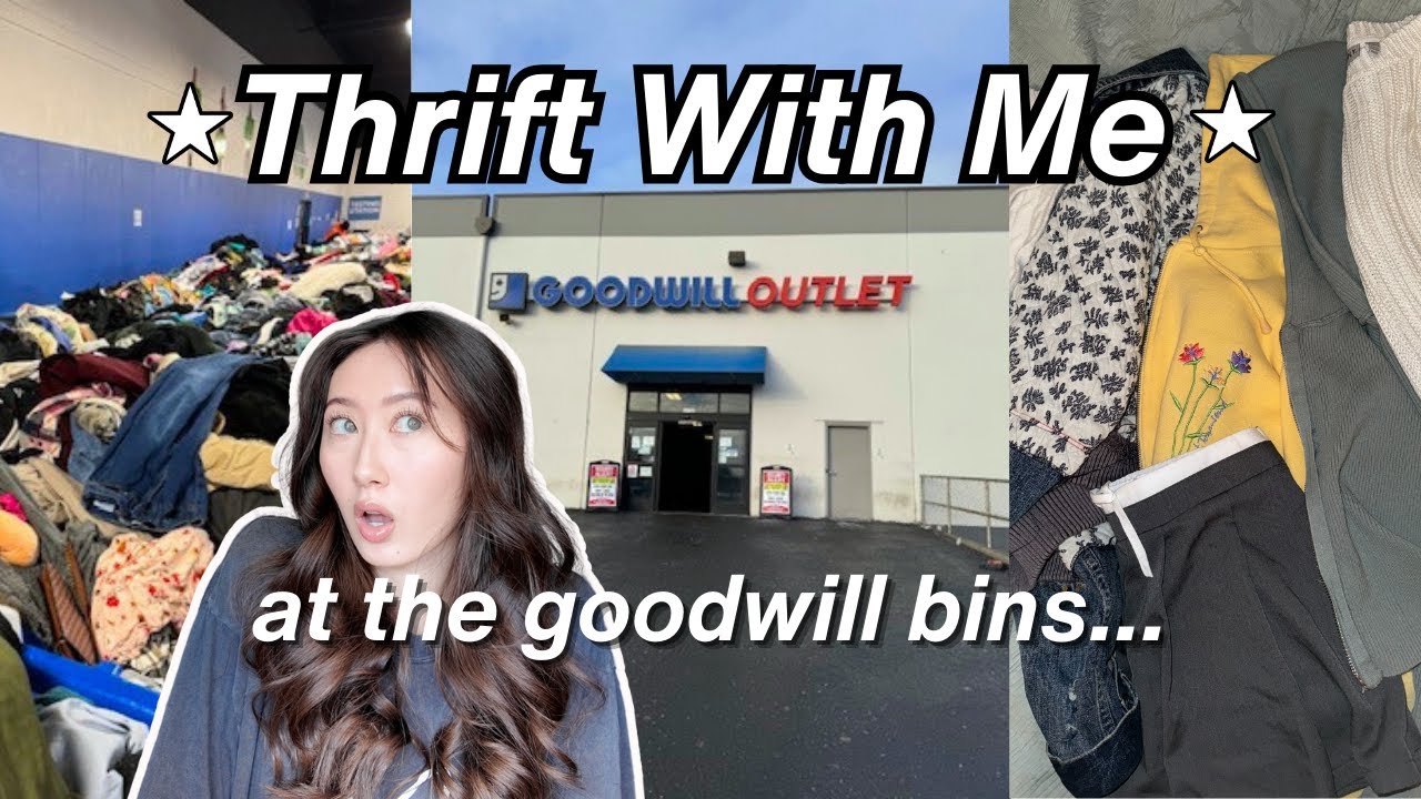 THRIFT WITH ME! First time at the goodwill bins | What I found + try on ...