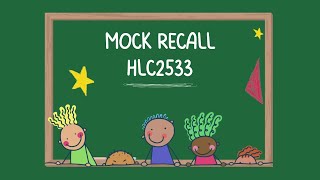 MOCK RECALL ROLEPLAY | HLC 2533