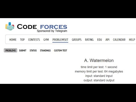 Watermelon || CodeForces || Java