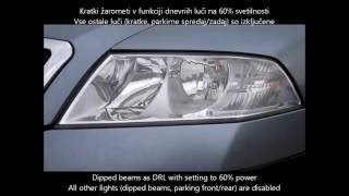 Skoda Octavia II - use of dipped beams as DRL - uporaba kratkih luči v funkciji dnevnih luči Profile