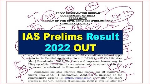 IAS Prelims Result 2022 OUT