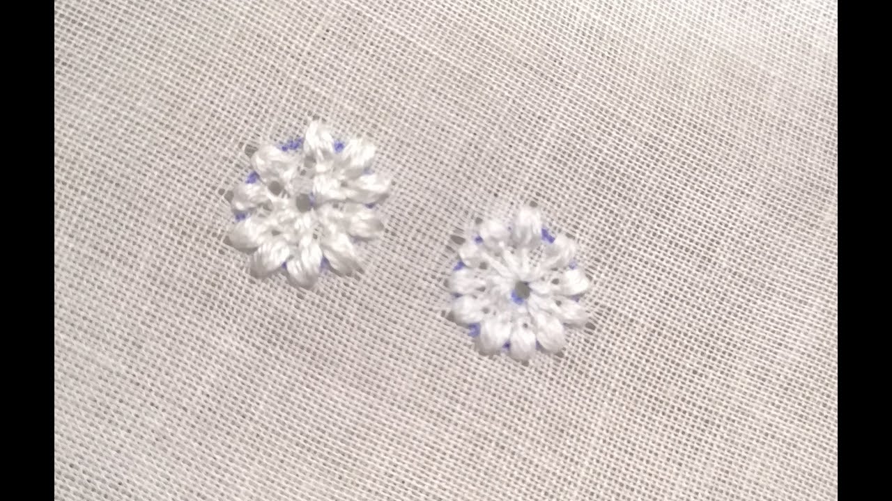 Chikankari Tutorial-Small Flower with Phanda stitch | फंदा स्टिच से स्मॉल फ़्लॉवर बनाना
