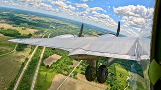 (4K) B-29 "Doc" Observer Window View | Approach & Landing