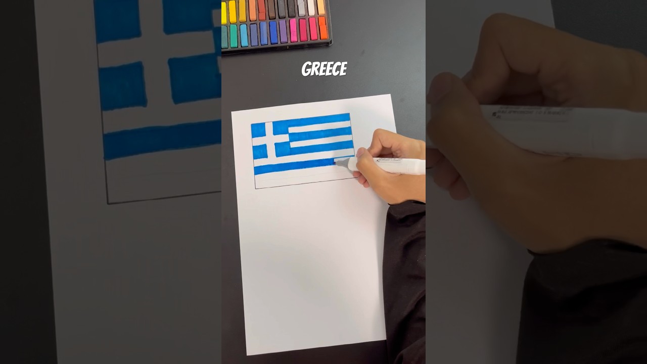 Greece Flag Drawing 