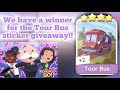 We have a winner for the Tour Bus Sticker Giveaway!! #monopolygo #sticker #giveaway