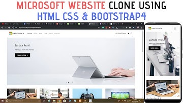 Build Responsive MICROSOFT WEBSITE using HTML CSS & BOOTSTRAP 4 in Hindi