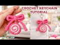 Crochet Keychain Tutorial Cute Bow Candy Keychain Easy Crochet Ideas Step By Step 