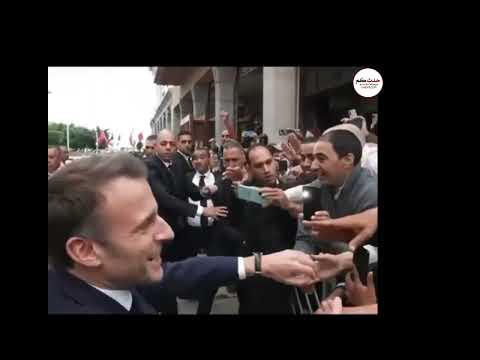 لقطة من شارع محمد الخامس سكان مدينتي الرباط وسلا يخصصون استقبالا بهيجا للرئيس إيمانويل ماكرون