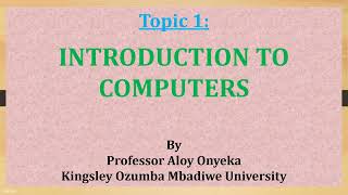 Lesson 1 on Topic 1 of CCMAS STA122: Statistical Computing I by Professor Aloy Onyeka