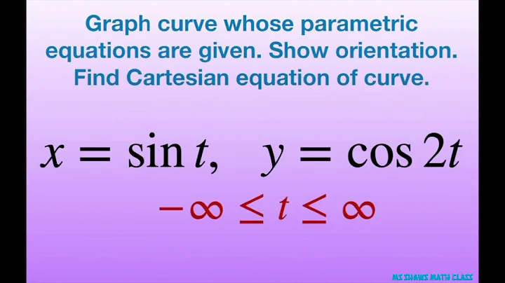 Graph curve with parametric equations x= sin t, y= cos t. Show orientation. Cartesian equation