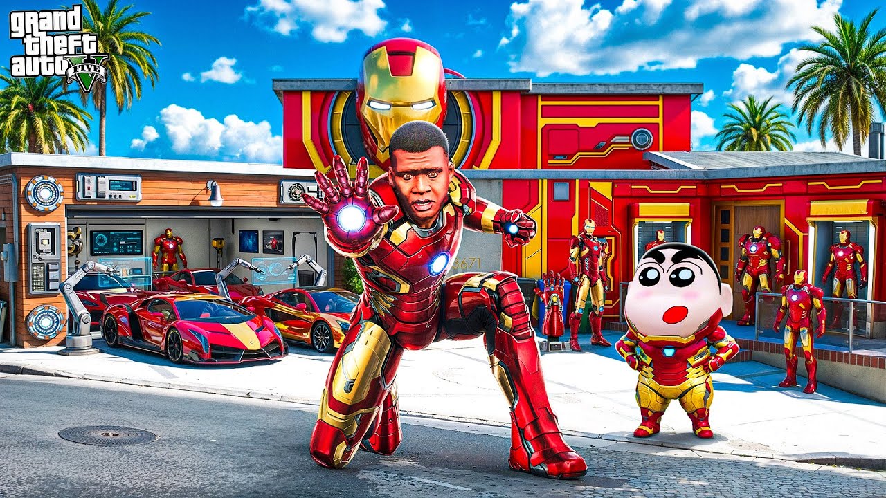 Franklin & Shinchan Building The Most Expensive New Iron Man Base In GTA 5