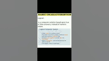 BASIC CHARACTERISTICS OF COMPUTER