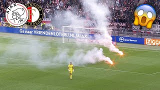 Ajax Vs Feyenoord Suspended As Fans Throw Fireworks On Pitch!