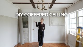 DIY Coffered Ceiling | Home Office Makeover ✨