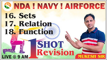 Maths #06 | Sets | Relations | Function | AIRFORCE | NDA | NAVY | All Defence Exams | Mukesh Sir