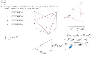DSE maths core 2020 paper2 #38 cosine formula