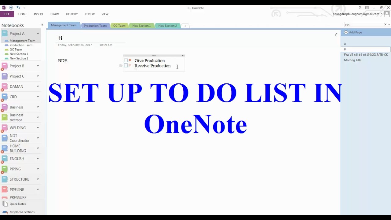 HOW SET UP TO DO LIST IN OneNote? YouTube