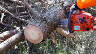 Chainsaw Husqvarna 120 Mark II First cutting wood!!!