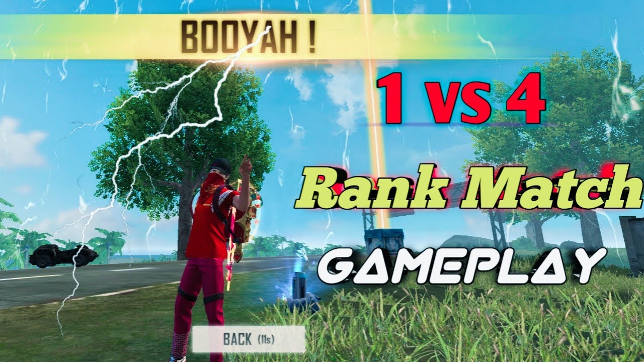 1 Vs 4 Rank Match Gameplay Free Fire || Full Rush Gameplay - YouTube
