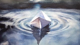 Watercolor painting a paper boat for wishes using Meeden rough paper by Yong Chen 2,081 views 1 month ago 44 minutes