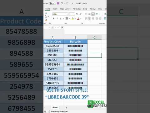 How to Create Barcodes in Excel Using Product ID and Libre Barcode 39 Font #excel #shorts