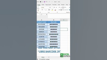 How to Create Barcodes in Excel Using Product ID and Libre Barcode 39 Font #excel #shorts