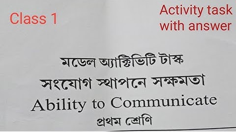 Model Activity task for class1 Ability to communicate