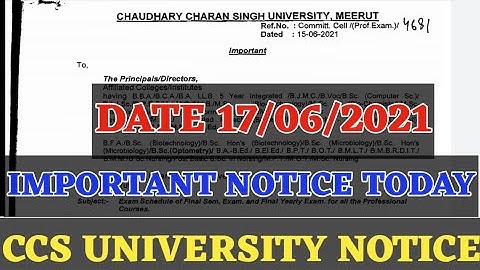 CCSU OFFICIAL NOTICE /CCS UNIVERSITY LATEST NEWS/VBSPULATEST NEWS/ALL UNIVERSITY EXAM NEWS TODAY