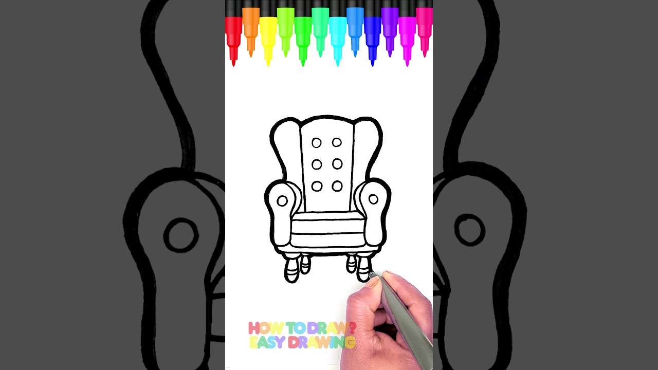 Learn How to Draw a Sofa | Easy Drawing for Kids | Sofa Chair Drawing for Kids