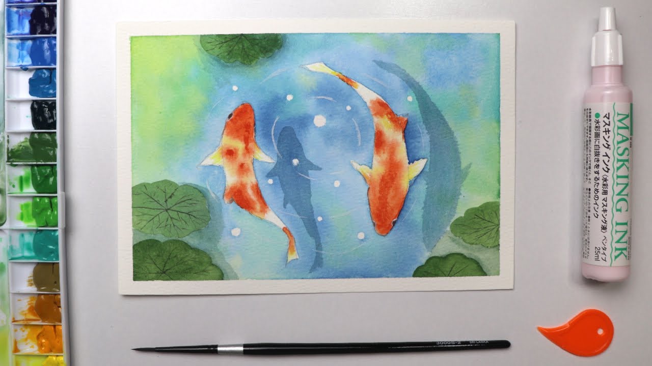 Video- WATERCOLORS & INK: KOI FISH 